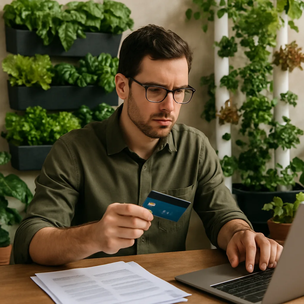 Cartões de Crédito e Financiamentos para Lançar um Side Hustle de Jardinagem Vertical